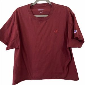 Champion Script Burgundy Crop T-Shirt